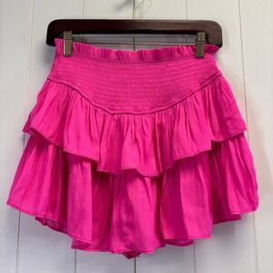 Anthropologie Mustard Seed Festival Boho Ruffle Skort Women Size S Smocked Indie